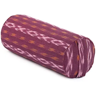 Bodhi Ethno Collection: Yoga-Bolster (rund), Ikat-Webstoff, weinrot 1 St