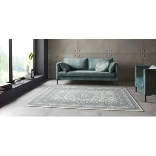 HANSE Home Teppich "Parun Täbriz" rechteckig 9 mm Höhe Kurzflor, Orient, Läufer, Vintage, Esszimmer, Wohnzimmer, Flur, creme, himmelblau