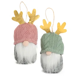 Mopec NA77 4er-Pack Zwerge mit Mütze, Grün und Rosa, 5,5 x 12,5 x 5 cm, Mehrfarbig