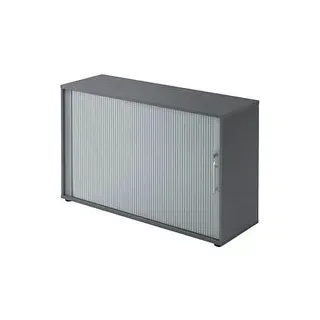 HAMMERBACHER Rollladenschrank grafit, silber 1 Fachboden 120,0 x 40,0 x 74,8 cm