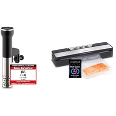 CASO 1310 SV400 Sous Vide Stick, für Behälter bis 20l Volumen, 25-90°C in 0,5°C Schritten & 1520 VR 190 advanced Vakuumierer - Folienschweißgerät mit 2,5 mm starker Schweißnaht