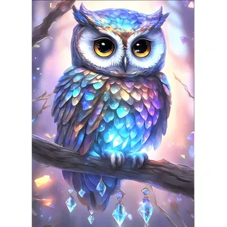 DPHERO 5D Diamond Painting Eule Diamant Painting Bilder Fantasie Eule Diamond Painting Erwachsene Diamond Painting Bilder Diamant Bilder Kinder DIY Cross Stickerei Malerei Kits Wand Dekor 30x40cm