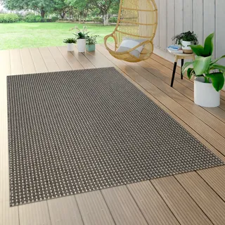 Teppich PACO HOME "Waregem 622", grau (anthrazit), B:200cm H:4mm L:290cm, Polypropylen, Teppiche, Teppich, Flachgewebe, Sisal-Optik, In- und Outdoor geeignet, Wohnzimmer