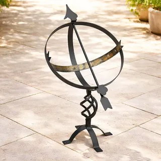 DanDiBo Ambiente DanDiBo Sonnenuhr Garten Metall Schwarz Schmiedeeisen Deko Wetterfest 70 cm - Schwarz