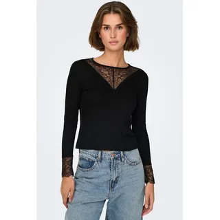 JDY Spitzenshirt »JDYROXY L/S LACE TOP JRS NOOS«, schwarz