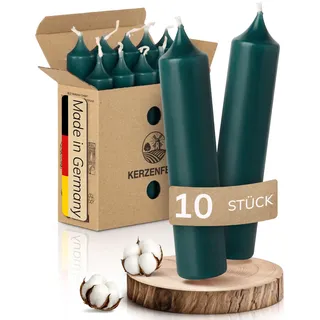 Kerzenfeld® Kurze Stabkerzen Seegrün, 2-fach getaucht, 10cm x 2,2cm | Made in Germany, Bunte Kleine Kerzen - Ohne Tropfen & Rußen - RAL-Zertifizierte Tafelkerzen, Tischdeko für Zuhause oder Event