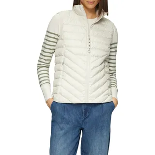 Steppweste S.OLIVER, Damen, Gr. 34, weiß (sanftes weiß), Steppware, Obermaterial: 100% Polyester. Futter: 100% Polyester, Strukturmuster, regular fit taillenbedeckt, Rundhals, Westen Steppweste, mit Stehkragen