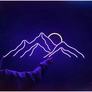 LED dekoratives Licht USB-Schnittstelle Berg Sonnenaufgang Sonnenuntergang LED Neonlicht Dekoration Home Art Wand Helligkeit einstellbar 42x30cm