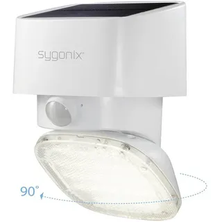 Sygonix Außenwandleuchte Metall 11,4 cm inkl. Bewegungsmelder weiß