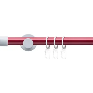 Gardinenstange LIEDECO "Fertigstilgarnitur 20 mm Power Celebration Kappe" Gr. 3, rot (rot, weiß), L:240cm Ø:2mm, Eisen, Gardinenstangen, Gardinenstange, Gardinenstange Komplett, Farbkombination