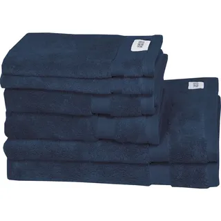 Schöner Wohnen Frottierset , Dunkelblau , Textil , 6-teilig , Uni , Oeko-Tex® Standard 100 , saugfähig, Aufhängeschlaufe, angenehm weich, hochwertige Qualität, schnelltrocknend , Heimtextilien, Badtextilien, Handtuchsets