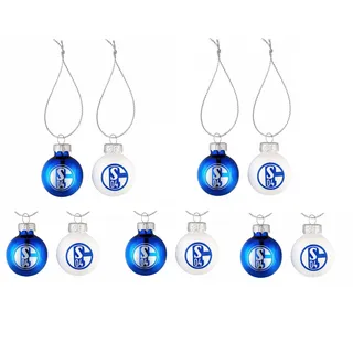 FC Schalke 04 3cm Christbaumkugeln Weihnachtskugeln 10er Set (blau/Weiss)