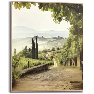 Poster REINDERS "Toskana Vibes", grün (farbe bild(er): grün), B:40cm H:50cm T:1,6cm, Bilder, Poster, Wohnzimmer - Weingärten - Grün - MDF - Landschaften - 40x50 cm