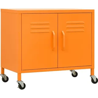 vidaXL Rollschrank mit 2 Fächern, 60/35/56 cm, aus Stahl, in Orange , Metall , 1 Fächer , 35x56x60 cm , Büromöbel, Schreibtischcontainer, Rollcontainer