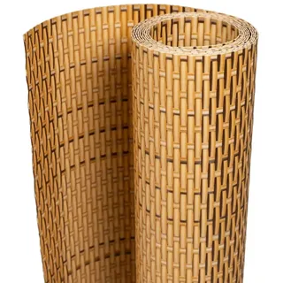 vidaXL Balkon-Sichtschutze 255 x 19 cm Hellbraun Rattan 5 St.