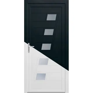 Kunsstoff-Haustür K043 innen weiß/aussen anthrazit 110 x 210 cm DIN L