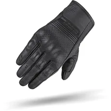 SHIMA BULLET Motorrad Handschuhe Herren Leder Kurze Sommer Motorradhandschuhe Schutz Touchscreen Stadt Lederhandschuhe Motorcycle Belüftet Verstärkt Perforiertes Leicht (Männer, Schwarz, S)