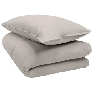schlafgut Knitted Jersey Bettwäsche Set 135x200 cm Bio-Baumwolle, Sand Mid