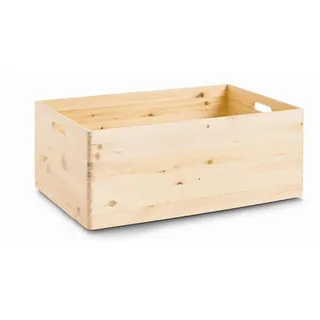 Zeller Present Dekokiste , Naturfarben , Holz , Kiefer , Hartholz , 60x40x24 cm , FSC 100% , stapelbar , Ordnen & Aufbewahren, Dekoboxen & Aufbewahrungsboxen, Holzkisten