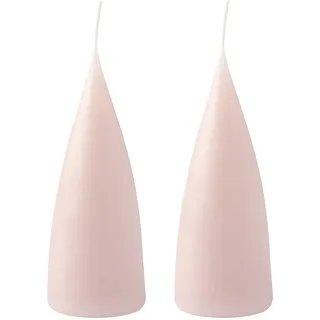 Kunstindustrien® Stumpenkerzen, Hergestellt in Dänemark, 43 Farben verfügbar, Kegel Kerze, Durchgefärbte Stumpenkerze lange Brenndauer von 15 Stunden, Kerzen Deko, 2 Stück 6,5 x 16cm (Altrosa)