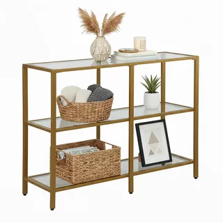 Relaxdays Konsolentisch 73 x 100 x 30 cm gold