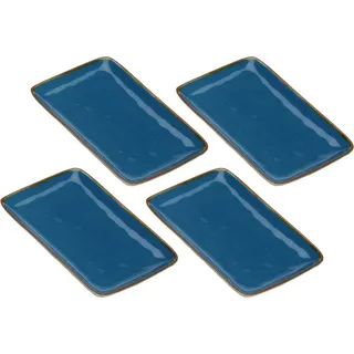 Rose&Tulipani Set mit 4 rechteckigen Tabletts 20x13 cm R134102013Z - Blau