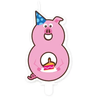 PD-Party - Geburtstagskerzen für Kuchen & Torten - 1 Stück - Geburtstagsdeko - Jungle Kuchenkerzen für Geburtstagsfeiern von Kindern - Zahlenkerzen - Nummer Kerze - Größe 5,5 x 9 cm - Zahl 8