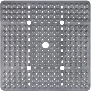 ZOKBOM Duschmatte rutschfest 70x70 cm Grau: Duscheinlage rutschfest Komfortable Antirutschmatte Dusche, Duschmatte Groß Schnelltrocknend BPA-Frei mit Saugnäpfen (Grau, Quadratische-PVC)
