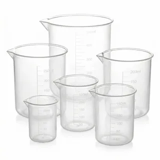 QWORK® Messbecher Set, 6 Stk Transparent Kunstoff Messbeche 50ml 100ml 150ml 200ml 250ml 500ml für Labor Küche