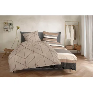 Primera Satin-Bettwäsche Braun 155 x 220 cm + 2 x 80 x 80 cm