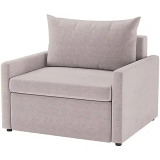 Mid.you Schlafsessel , Altrosa , Kunststoff , 92x89x103 cm , Made in Eu , Liegefunktion, gepolsterte Armlehnen , Wohnzimmer, Sofas & Couches, Schlafsofas, Schlafsessel