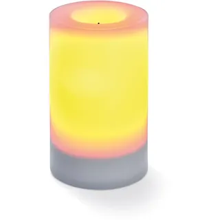 Esotec Solar LED Kerze Mila, Flammeneffekt, Flackerlicht, Tischleuchte, Akku, Leuchtkerze, Solarleuchte, Candellight, Campinglampe, 7,5x12cm, Kunststoff, außen, outdoor, gelb, 102232