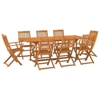 vidaXL 9-tlg. Garten-Essgruppe 220x90x75 cm Massivholz Akazie - Braun