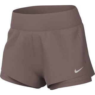 Nike Damen Upper Short W Upp Tgh Tgt W Nk Swift Df Mr 3In 2N1 Short, Smokey Mauve/Reflective Silv, DX1029-208, XS