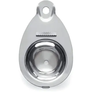 Excelsa Unentbehrlich Eiertrenner mit Knoblauchpresse, Edelstahl, Silber/schwarz, Dimensioni: 14 x 9 x 3 cm