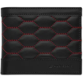 Audi Collection Audi 3152201200 Geldbörse Leder Herren Brieftasche RFID-Schutz Portemonnaie, schwarz/rot