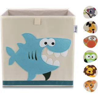 Lifeney Aufbewahrungsbox Kinder mit Hai Motiv 1-tlg. beige