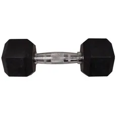 Weider Unisex-Erwachsene Rubber Hex Dumbbell-20 LB Gummihantel, sechseckig, 9 kg, Silber