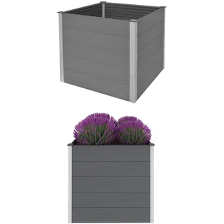 Garten-Hochbeet WPC 100x100x91 cm Grau - Grau