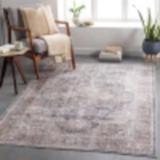 Livabliss Ottawa Teppich waschbar in der Waschmaschine - Vintage Teppich waschbar für Wohnzimmer 160x200 cm, Schlafzimmer, Küche - Orientalischer Boho Teppiche, Teppich Groß in Braun, Grau, Elfenbein