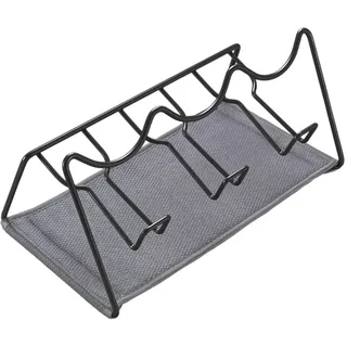 Metaltex Abtropfgestell Sodatex-3 Lava Flaschenhalter für 3 Flaschen mit Deckelhalter und Auffangtuch, Schwarz