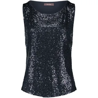 Blusentop VERA MONT "Pailletten-Top ohne Arm", Damen, Gr. 36, blau (night sky), Obermaterial: 93% Polyester PES. 7% Elasthan EL., Blusen Blusentop