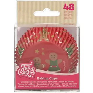 FunCakes Baking Cups Gingerbread: Backförmchen aus Fettdichtem Papier für Cupcakes und Muffins, Muffinförmchen, Cupcake Förmchen, Perfekt für Weihnachten und winterliche Backideen - 48 Stück
