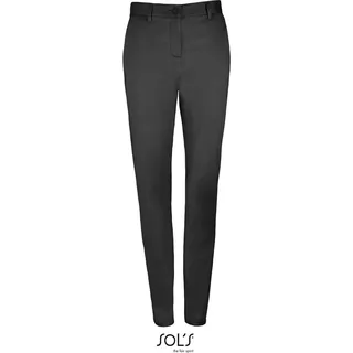 SOL'S Damen Satin Stretch Hose High Waist Jeggings Röhre Jeans, Größe:46, Farbe:Schwarz - Schwarz