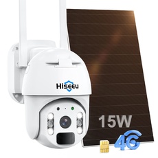 Bild 3G/4G LTE Überwachungskamera Aussen mit SIM Karte,Überwachungskameras Aussen Akku mit Solarpanel 3MP PTZ Solar IP kameras mit PIR Bewegungsmelder,Farbe Nachtsicht,2-Wege-Audio