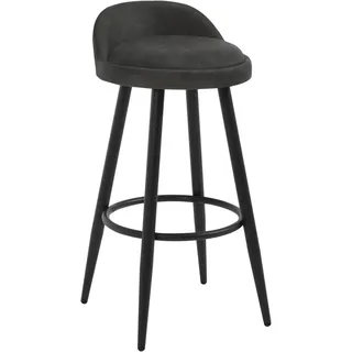 WOLTU Barhocker 1x Barstuhl Hocker Tresenhocker Bistrohocker Designer Hocker mit Lehne und Fußstütze Farbe: anthrazit - Grau
