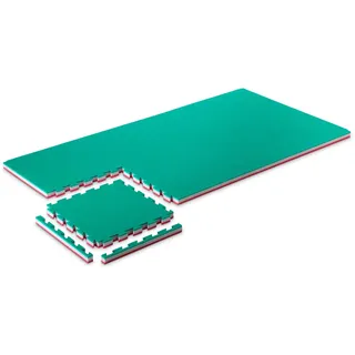 ProGame Kit 8 Stück Tatami Matte 4 cm PERFORMANCE-HOME Grün/Rot 50x50 cm Judomatte