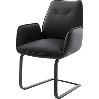 DeLife Freischwinger flach Schwarz Taschenfederkern