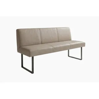 Kawola Esszimmerbank Eleen Grau Leder , Rechteckig , 123x85x69 cm , Esszimmer, Bänke, Sitzbänke
