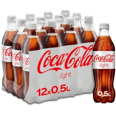 Coca-Cola Light - prickelndes Erfrischungsgetränk mit originalem Coke-Geschmack - ohne Zucker und ohne Kalorien - koffeinhaltiger Softdrink in Einweg Flaschen (12 x 500 ml)